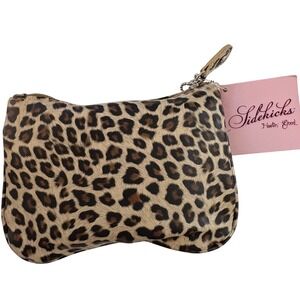 Sidekicks Leopard Print Foldable Ballet Flats with Pouch Size L New Travel 8/9